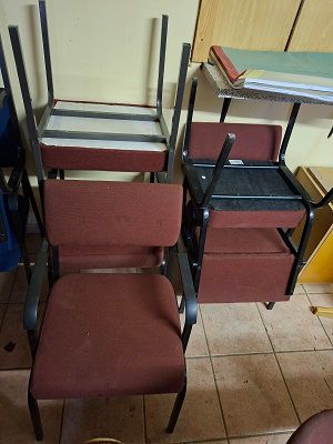 Maroon Office visitors chairs with steel frame