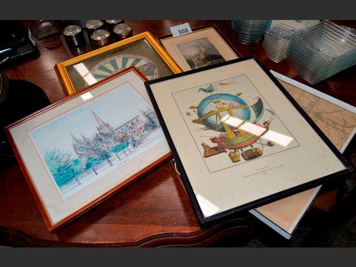 ASSORTED FRAMED PRINTS, etc