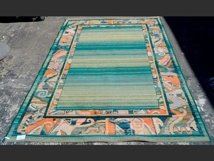 GREEN, BLUE & BEIGE CARPET, 235 x 160cm