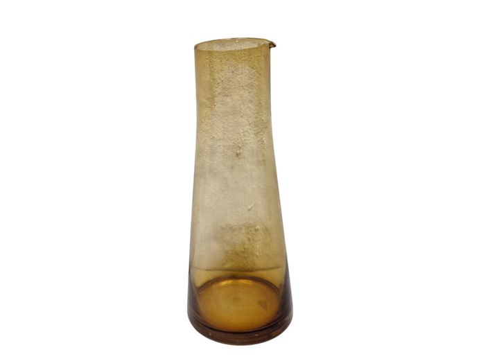 Mid-Century Modern Amber Glass Carafe Pitcher