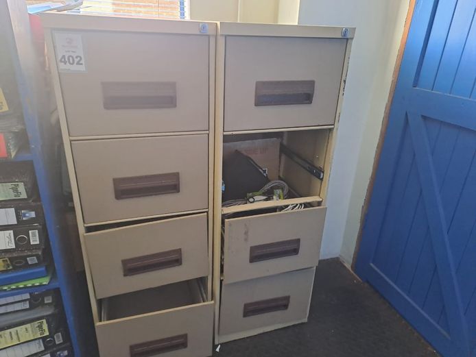 2 x 4 Drawer steel filing cabinets