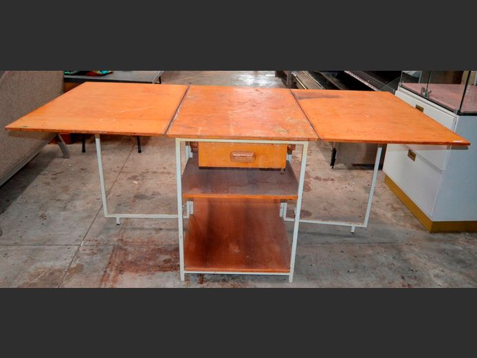 LIGHTWOOD GATE LEG WORK TABLE, 207 x 102 x 82cm [Scuff marks to top]