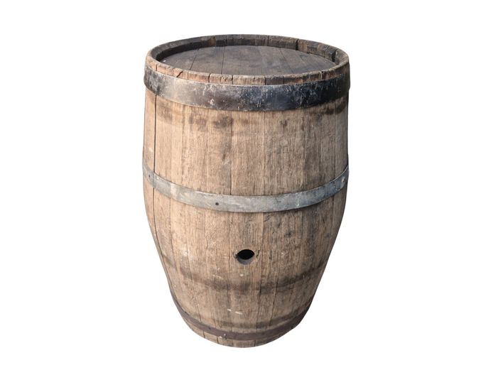 Vintage Rustic Oak Wine Barrel – Authentic Distressed Wooden Cask
