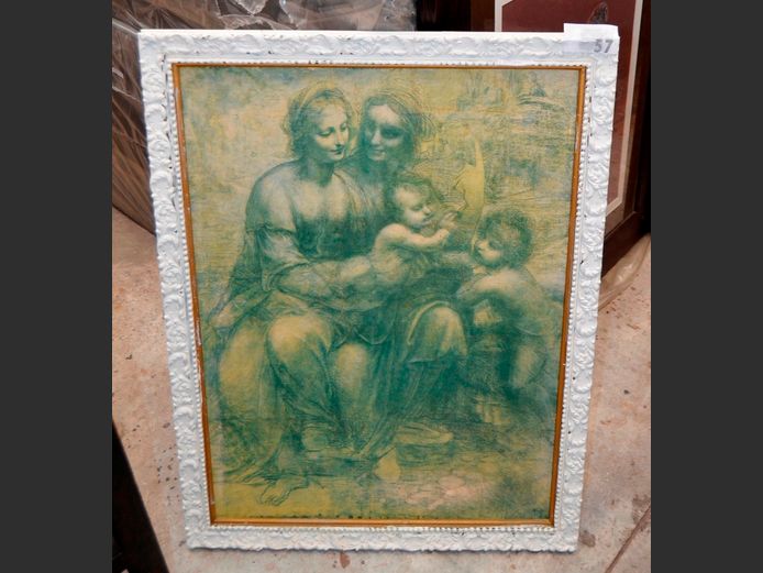 FRAMED PRINT "MOTHER & CHILDREN", 71 x 52cm