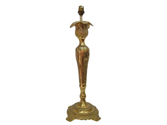 Vintage Baroque Revival Cast Brass Table Lamp Base