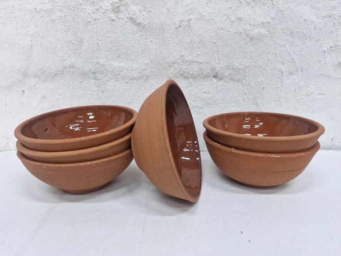 Handcrafted Terracotta Glazed Ceramic Tapas Bowls