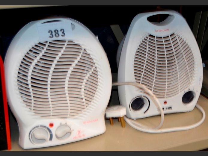 LOT OF 2 FAN HEATERS: GOLDAIR & ELEMENTS [Only 1 working]