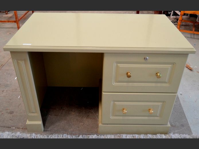 LIGHT GREEN 2-DRAWER DESK, 109 x 60 x 75cm