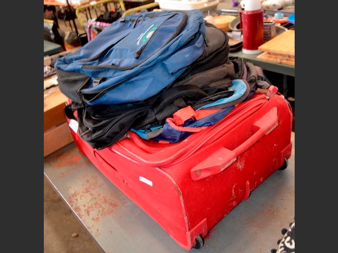 RED SUITCASE & BACKPACKS