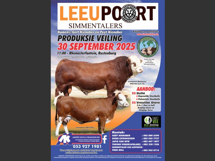 LEEUPOORT SIMMENTALERS PRODUKSIEVEILING