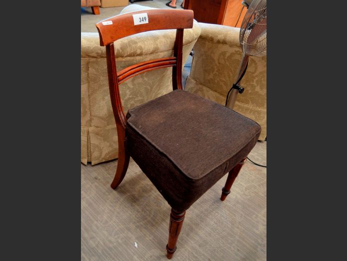 MAHOGANY CHAIR WITH UPHOLSTERED SEAT