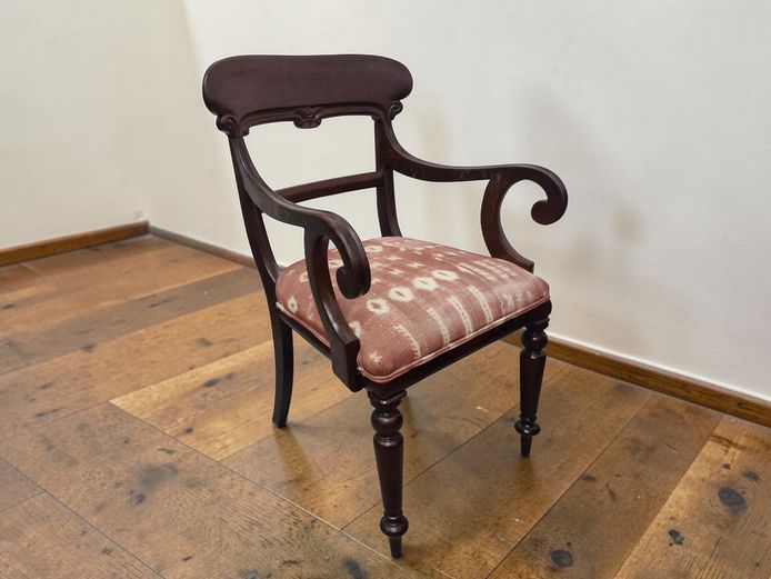 Victorian Mahogany Scroll-Arm Occasional Chair