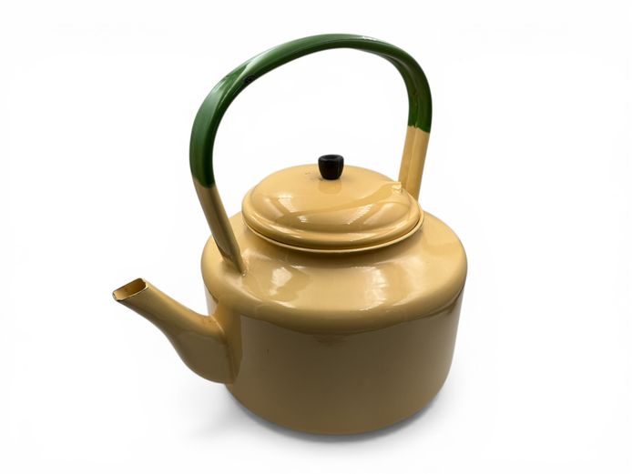 Vintage Enamel Kettle with Carry Handle