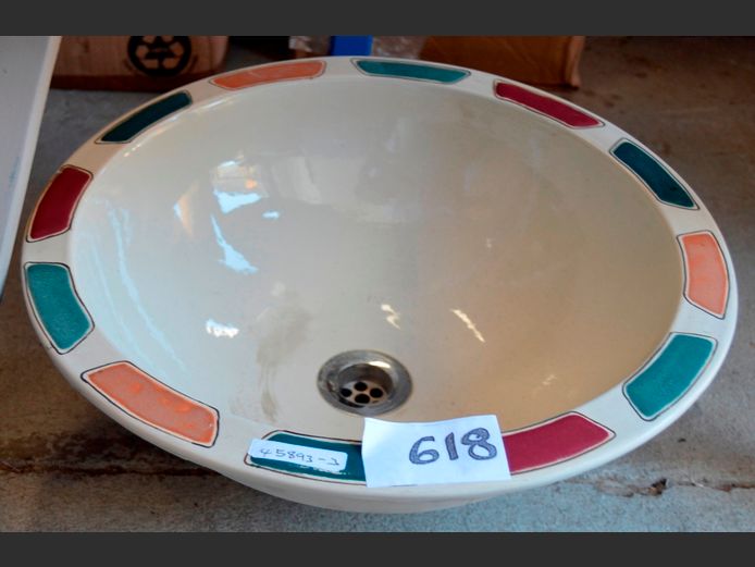 CIRCULAR CERAMIC WASH BASIN, 42cm Diameter