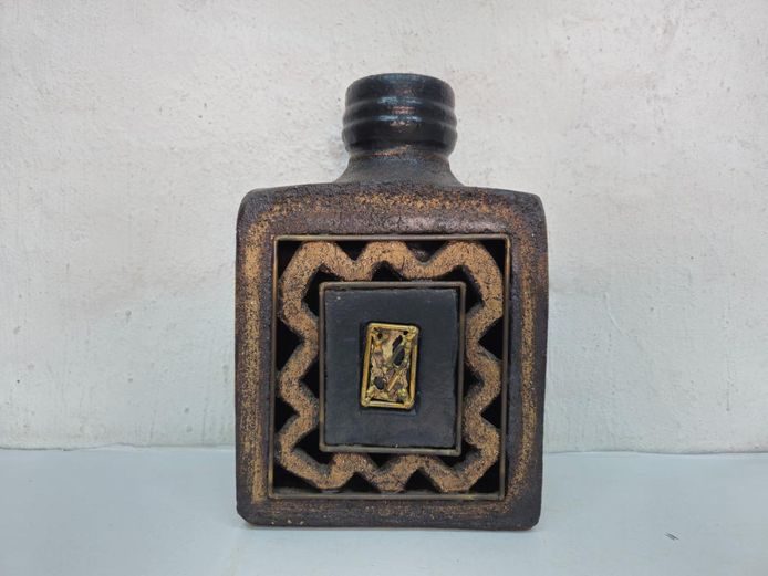 Vintage Brutalist Mid-Century Stoneware Vessel
